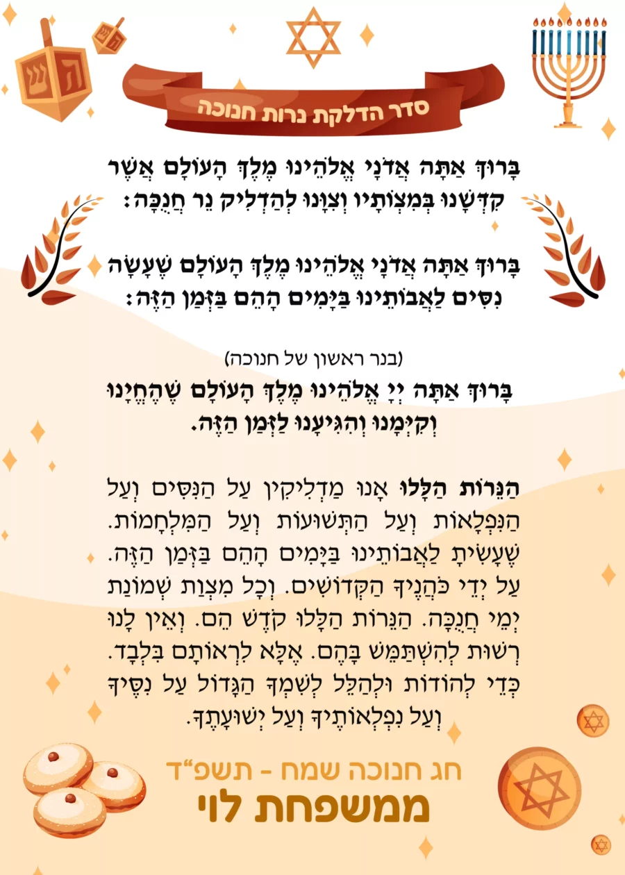 ברכון סדר חנוכה חגיגי