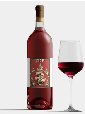 מדבקה לבקבוק יין 4 יח' - דגם רוקנרול