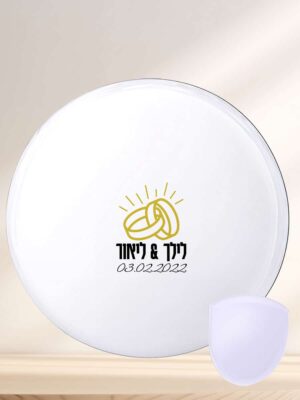 מניפה לחתונה מתקפלת מדגם טבעות מנצנצות